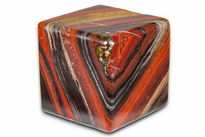 Polished Tiger Iron Stromatolite Cube - Billion Years #379592